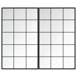 2 db fekete fém fali tükör 100x60 cm