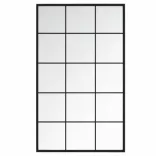 3 db fekete fém fali tükör 100x60 cm