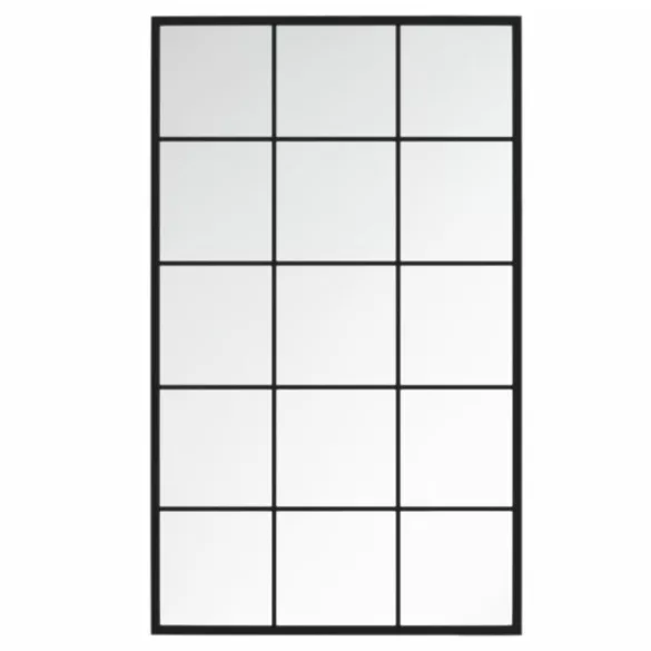 3 db fekete fém fali tükör 100x60 cm