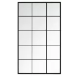 4 db fekete fém fali tükör 100x60 cm