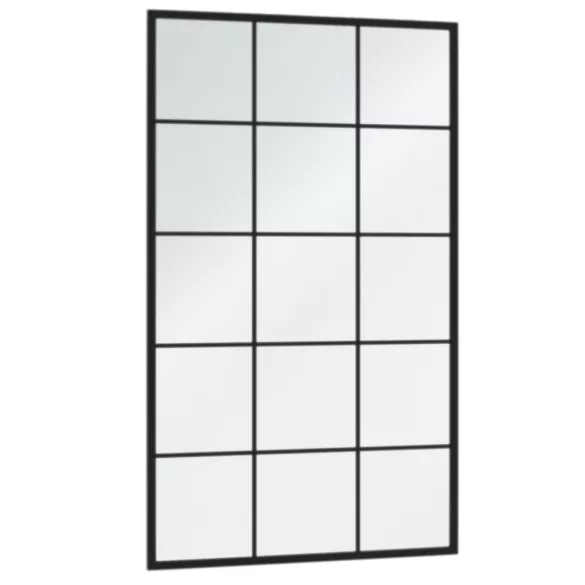 6 db fekete fém fali tükör 100x60 cm