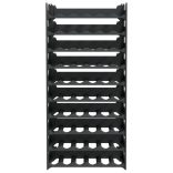 fekete rakásolható PP bortartó állvány 60 palacknak