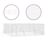 ezüstszínű kültéri horganyzott acél kutyakennel 6x6x2 m