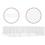 ezüstszínű kültéri horganyzott acél kutyakennel 8x8x2 m