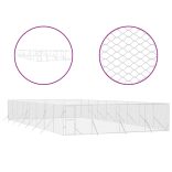 ezüstszínű kültéri horganyzott acél kutyakennel 8 x 16 x 2 m