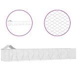 ezüstszínű horganyzott acél kutyakennel tetővel 14x2x2,5 m