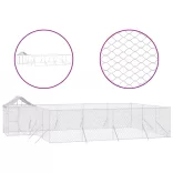 ezüstszínű horganyzott acél kutyakennel tetővel 10x6x2,5 m