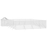 ezüstszínű horganyzott acél kutyakennel tetővel 10x8x2,5 m