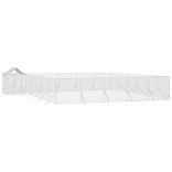 ezüstszínű horganyzott acél kutyakennel tetővel 12x12x2,5 m