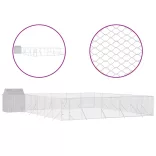 ezüstszínű horganyzott acél kutyakennel tetővel 12x12x2,5 m