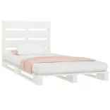 fehér tömör fenyőfa ágykeret 90 x 190 cm (Single)