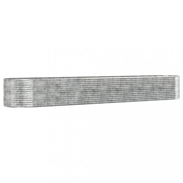 ezüstszínű porszórt acél kerti magaságyás 554x100x68 cm