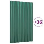 36 db zöld horganyzott acél tetőpanel 60x36 cm