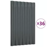36 db antracitszürke horganyzott acél tetőpanel 60x36 cm