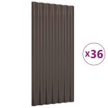 36 db barna horganyzott acél tetőpanel 80x36 cm