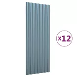 12 db szürke horganyzott acél tetőpanel 100 x 36 cm
