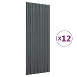 12 db antracitszürke horganyzott acél tetőpanel 100 x 36 cm