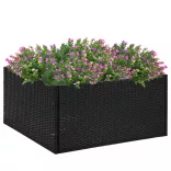 fekete polyrattan kerti ültetőláda 80 x 80 x 40 cm