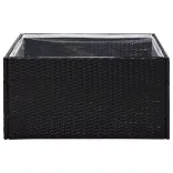 fekete polyrattan kerti ültetőláda 80 x 80 x 40 cm