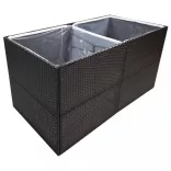fekete polyrattan kerti ültetőláda 157x80x80 cm