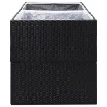 fekete polyrattan kerti ültetőláda 157x80x80 cm