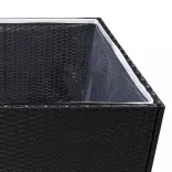 fekete polyrattan kerti ültetőláda 157x80x80 cm
