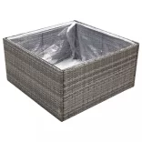 szürke polyrattan kerti ültetőláda 80 x 80 x 40 cm