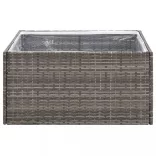 szürke polyrattan kerti ültetőláda 80 x 80 x 40 cm