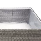 szürke polyrattan kerti ültetőláda 80 x 80 x 40 cm