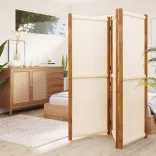 fehér 3 paneles térelválasztó 210 x 180 cm