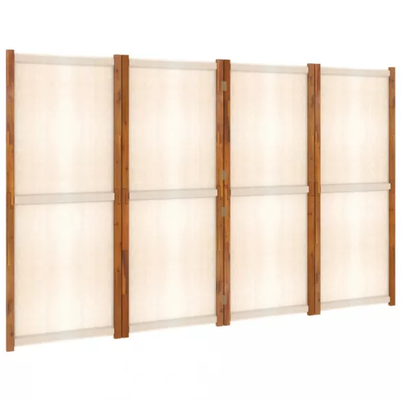 fehér 4 paneles térelválasztó 280x180 cm
