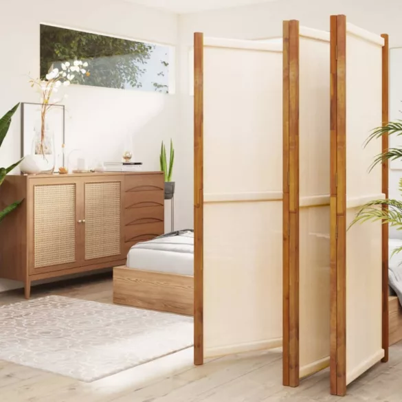 fehér 5 paneles térelválasztó 350x180 cm