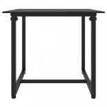 3 részes fekete polyrattan kerti ülőgarnitúra párnákkal