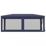 kék HDPE rendezvénysátor 6 hálós oldalfallal 3 x 6 m