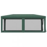 zöld HDPE rendezvénysátor 6 hálós oldalfallal 3x6 m