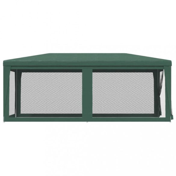 zöld HDPE rendezvénysátor 6 hálós oldalfallal 3x6 m