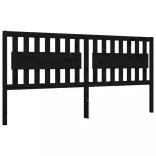 fekete tömör fa ágykeret fejtámlával 200 x 200 cm