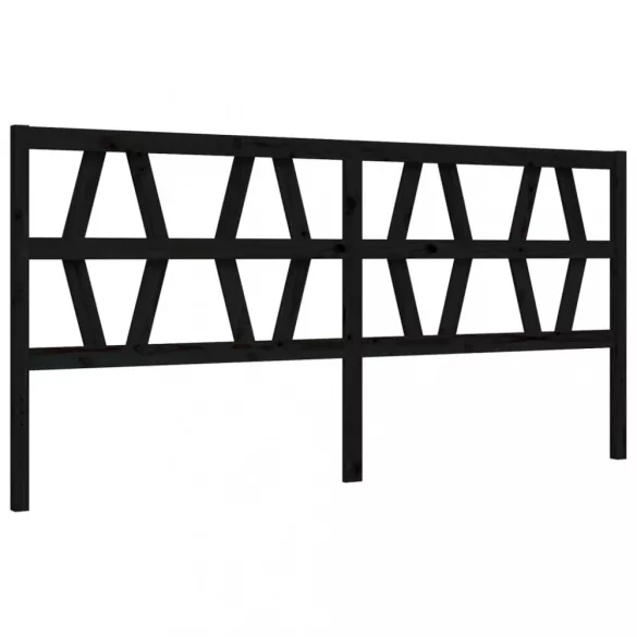 fekete tömör fa ágykeret fejtámlával 200 x 200 cm