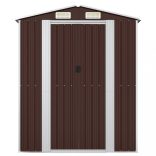 sötétbarna horganyzott acél kerti fészer 192x108x223 cm