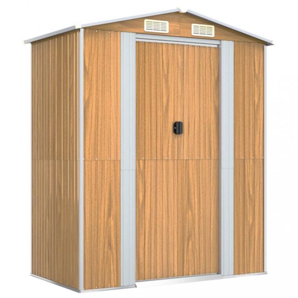 világosbarna horganyzott acél kerti fészer 192x108x223 cm