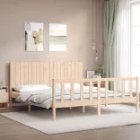 tömör fa ágykeret fejtámlával Super King Size