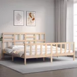 tömör fa ágykeret fejtámlával Super King Size
