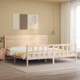 tömör fa ágykeret fejtámlával Super King Size
