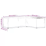 L-alakú kerti bútorhuzat 16 fűzőlyukkal 260 x 210 x 80 cm