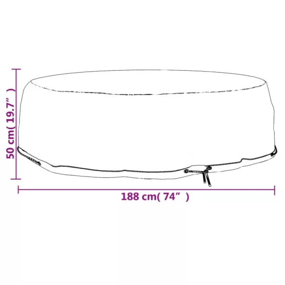 kerek sziget társalgóhuzat 8 fűzőlyukkal Ø188 x 50 cm