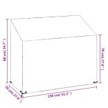 polietilén kerti pad huzat 8 fűzőlyukkal 130 x 70 x 70/88 cm