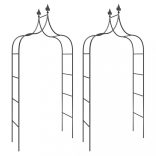 2 db fekete acél kerti boltív 120 x 38 x 260 cm