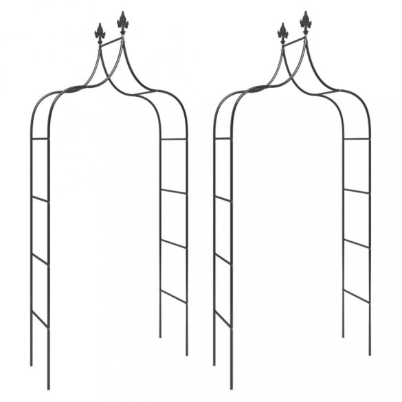 2 db fekete acél kerti boltív 120 x 38 x 260 cm