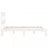fehér tömör fa ágykeret fejtámlával Small Double