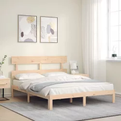 tömör fa ágykeret fejtámlával King Size